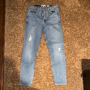 Re/Done Light Blue High Rise Ankle Jeans